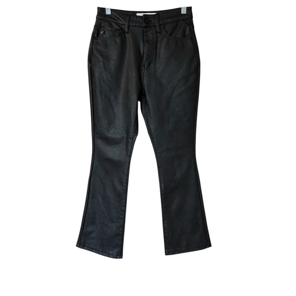 KanCan Pants - KanCan Darla High Rise Vegan Leather Kick Flare Black 3 25